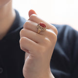 Vintage 8K gold coral ring, 50s / 60s