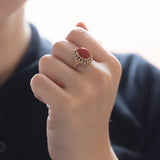 Vintage 8K gold coral ring, 50s / 60s