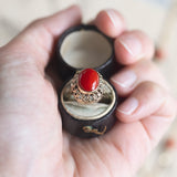 Vintage 8K gold coral ring, 50s / 60s