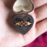 Vintage 8K gold ring with garnets, 50s