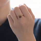 Vintage 8K gold ring with garnets, 50s