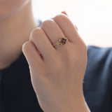 Vintage 8K gold ring with garnets, 50s