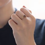 Vintage 8K gold ring with garnets, 50s