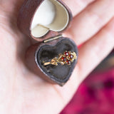 Vintage 8K gold ring with garnets, 50s