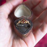 Vintage 8K gold ring with garnets, 50s