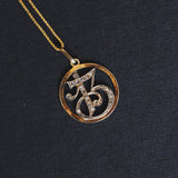 Vintage 18 Karat Gold Anhänger mit Diamanten, 50er Jahre