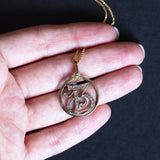 Vintage 18 Karat Gold Anhänger mit Diamanten, 50er Jahre