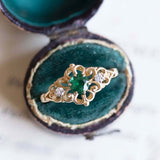 Ring aus 14 Karat Gold mit Spinell und Diamanten im Brillantschliff, 40er / 50er Jahre