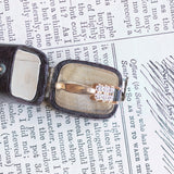 Bague vintage en or 14 carats avec saphir et diamants, années 1950/1960