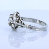 Vintage Ring aus 18 Karat Weißgold mit Diamant im Brillantschliff (0,50 ct), 50er Jahre