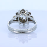 Vintage 18K white gold ring with brilliant cut diamond (0.50 ct), 1950s