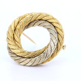 Vintage zweifarbige Brosche aus 18 Karat Gold, 60er Jahre