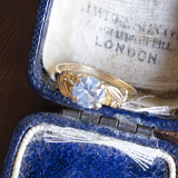 Anello vintage in oro 14K con topazio, anni '50