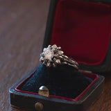 Vintage 18K white gold solitaire with brilliant cut diamond (approx. 0.50ct), 50s
