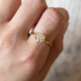 Solitaire in 18K gold with 1.67ct brilliant cut diamond