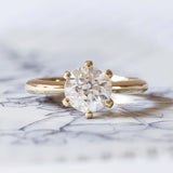 Solitaire in 18K gold with 1.67ct brilliant cut diamond