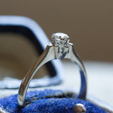 Vintage Solitaire aus 18 Karat Weißgold und 0.25 ct Diamant im Brillantschliff, 60er / 70er Jahre - Antichità Galliera