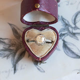 Antique 18K white gold solitaire with old cut diamond (0.80ct approx.), 30s