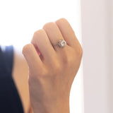 Antique 18K white gold solitaire with old cut diamond (0.80ct approx.), 30s