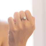 Antique 18K white gold solitaire with old cut diamond (0.80ct approx.), 30s
