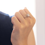 Antique 18K white gold solitaire with old cut diamond (0.80ct approx.), 30s