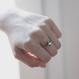 Antique 14K white and yellow gold solitaire with brilliant cut diamond (approx. 0.30 ct), 10s / 20s