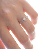 18K white gold solitaire with drop cut diamond (0.24 ct)