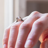 Antiker Solitär aus 18 Karat Weißgold mit 0.47 ct Diamant im Brillantschliff, 40er Jahre - Antichità Galliera