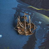 Vintage Brosche aus 18 Karat Gold mit Rubin, 60er Jahre