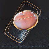 Vintage 18 Karat Gold Brosche / Anhänger mit Cameo auf Muschel, 50er Jahre