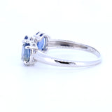 MODERN STYLE RING IN 18K GOLD WITH SAPPHIRES AND DIAMONDS
