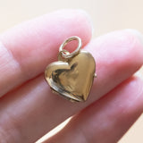 Antique 8K gold heart photo frame pendant, 1940s