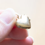 Antique 8K gold heart photo frame pendant, 1940s