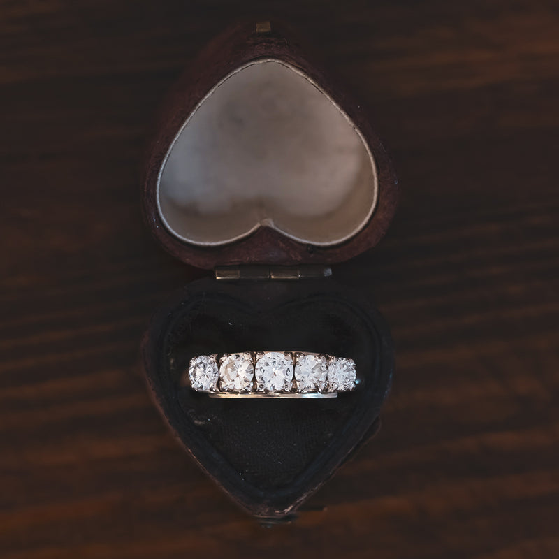 Veretta vintage in oro 14K con diamanti di taglio brillante (1.2ctw ca.), anni '60