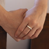 Vintage 14K gold ring with brilliant cut diamonds (1.2ctw approx.), 60s