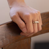 Vintage 14K gold ring with brilliant cut diamonds (1.2ctw approx.), 60s