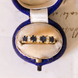 Bague vintage en or 18 carats avec saphirs et diamants (0.12 ct environ), années 60/70