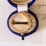 Anillo vintage de oro de 18 quilates con zafiros y diamantes (0.12 quilates aprox.), años 60/70