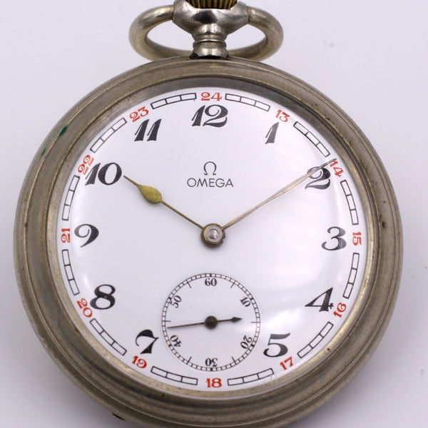 Orologio da tasca Omega in metallo primi del 900 Antichita Galliera