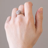 Vintage Gänseblümchenring aus Platin mit Diamanten (ca. 0.75 ctw), 60er