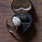 Винтажное кольцо с ромашками из белого золота 14 пробы с бриллиантами (около 2 карат), 50-е/60-е годы