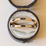 Pair of antique rings in 18K gold with black stones, early 1900s