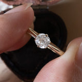 Solitario antico in oro 18K con diamante di taglio vecchia miniera (0.30ct ca.), anni ‘10/‘20