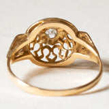 Vintage Diamantring aus 18 Karat Gelb- und Weißgold (Mitte ca. 0.10 Karat), 40er Jahre