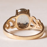 Anello vintage in oro 9K con acquamarina (2.50ct ca.), anni ‘70/‘80