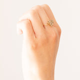 Vintage Ring aus 18 Karat Gelbgold mit Diamanten im Brillantschliff (ca. 0.22 Karat), 70er Jahre