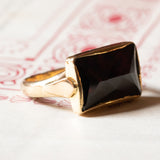 🥀 Anello vintage in oro 18K con granato, anni ‘40/‘50