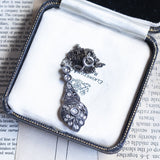 Art Nouveau necklace in 14K gold and silver with rosette cut diamonds, 10s / 20s