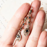 Antike Ohrringe aus 18 Karat Gelbgold und Silber mit Saphiren und Diamanten im Rosenschliff, Anfang des 900. Jahrhunderts