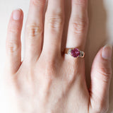 Vintage 9K Gold Pink Topaz Ring, 70s/80s